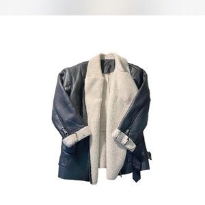 ASOS Sherpa Lined Faux Leather Jacket
